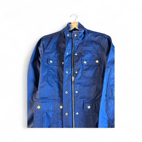 J Crew Classic Navy Blue Jacket with Gold Buttons Snaps - Picture 4 of 7